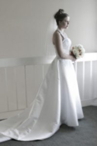 White wedding dress at gala facility Marietta Georgia