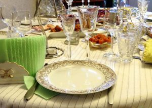 vintage wedding table settings at gala events facility