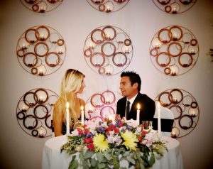 bride and groom at wedding table, gala events facility