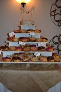 donut wedding cake at gala wedding facility